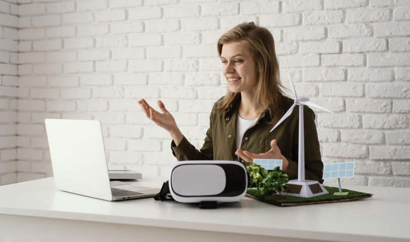 Woman working on Tech for Good environmental projects